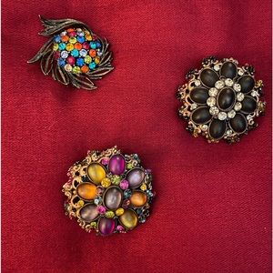 3 Scarf, Hat or Jacket Broochs.